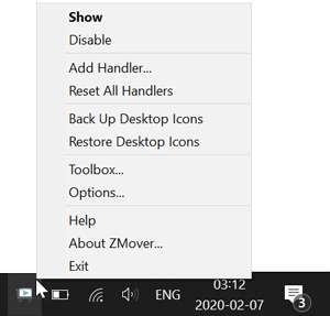 ZMover system tray icon