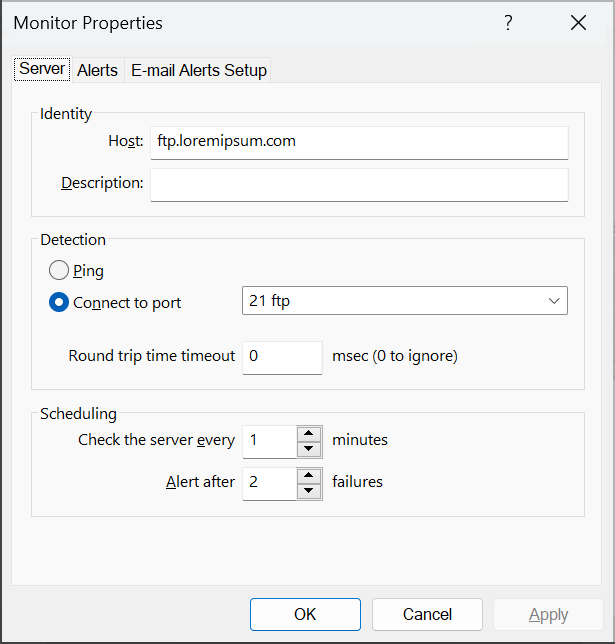 Netoscope monitors websites, ftp servers, email servers, etc.