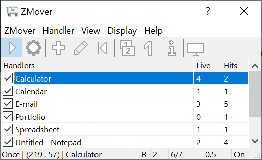 ZMover Main window ZMover forces windows to stay in place on the desktop